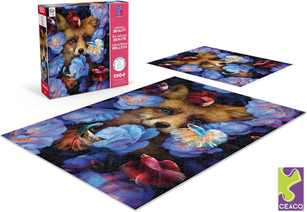 Ceaco - Nature's Beauty - Fox and Fish by Karen Cantu Jigsaw Puzzle (550 Pieces)