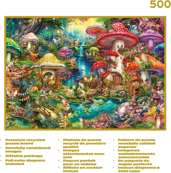 Buffalo Games - Merry Mushroom Village Picnic by Aimee Stewart Jigsaw Puzzle (500 Pieces)