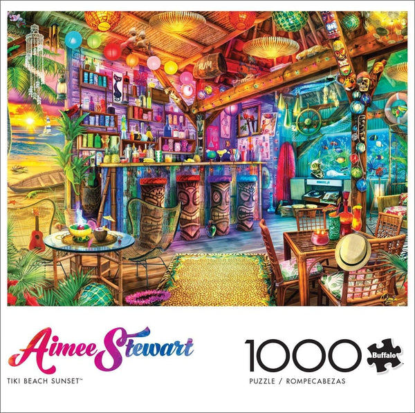 Buffalo Games - Tiki Beach Sunset by Aimee Stewart Jigsaw Puzzle (1000 Pieces)