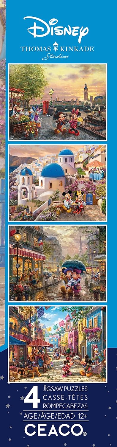 Ceaco - 4 in 1 Multipack - Disney - Mickey & Minnie by Thomas Kinkade Jigsaw Puzzle (2000 Pieces)