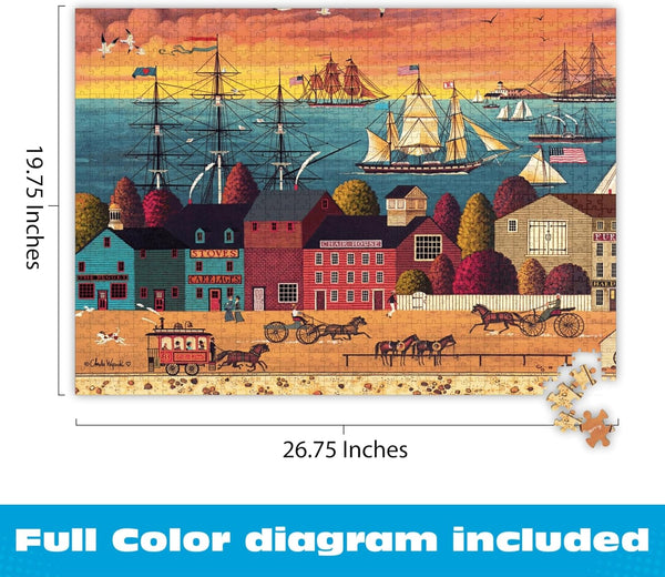 Buffalo Games - Hoopla at The Harbor by Charles Wysocki Jigsaw Puzzle (1000 Pieces)