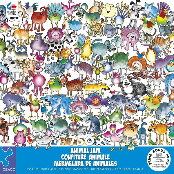 Ceaco - Animal Jam - Cats and Dogs by Lynn Johnston Jigsaw Puzzle (750 Pieces)