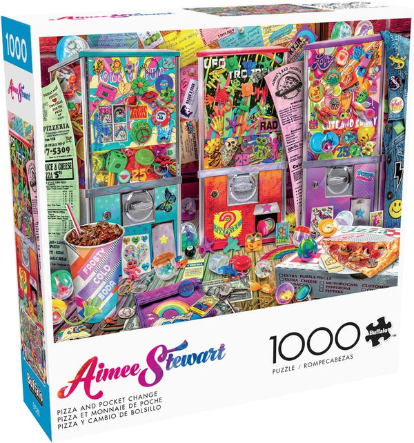 Buffalo Games - Aimee Stewart - Pizza and Pocket Change - 1000 Piece Jigsaw Puzzle for Adults Challenging Puzzle Perfect for Game Nights - Finished Puzzle Size is 26.75 x 19.75