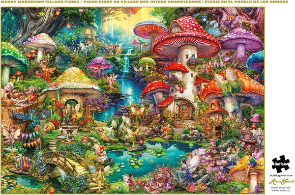 Buffalo Games - Merry Mushroom Village Picnic by Aimee Stewart Jigsaw Puzzle (500 Pieces)