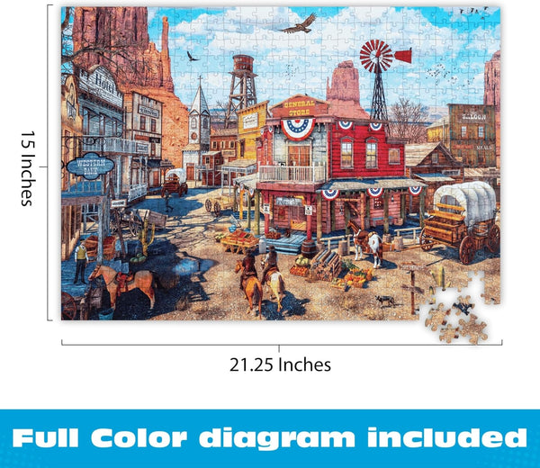 Buffalo Games - Country Life - Old Western Town by Dominic Davison Jigsaw Puzzle (500 Pieces)