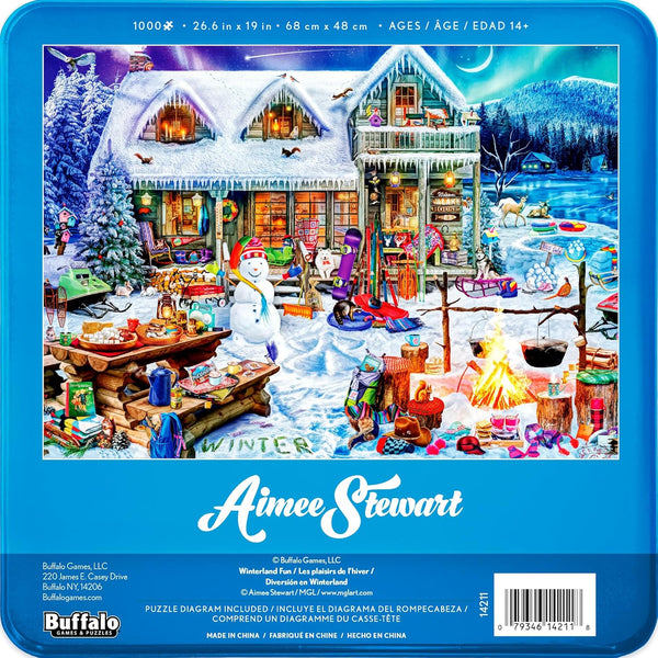 Buffalo Games - Winterland Fun - Collectible Tin Case by Aimee Stewart Jigsaw Puzzle (1000 Pieces)
