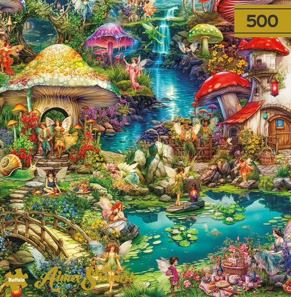 Buffalo Games - Merry Mushroom Village Picnic by Aimee Stewart Jigsaw Puzzle (500 Pieces)