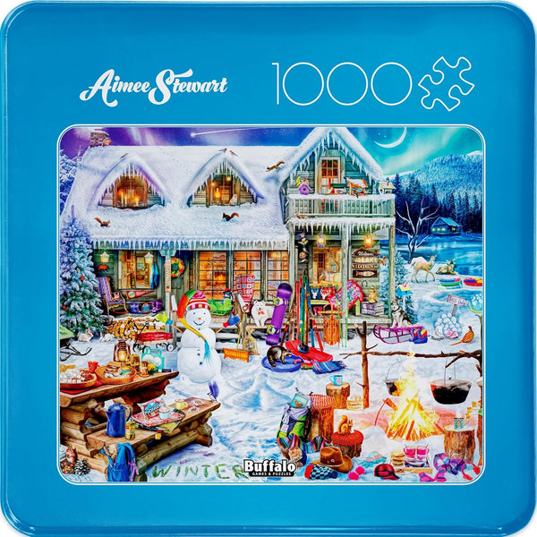 Buffalo Games - Winterland Fun - Collectible Tin Case by Aimee Stewart Jigsaw Puzzle (1000 Pieces)