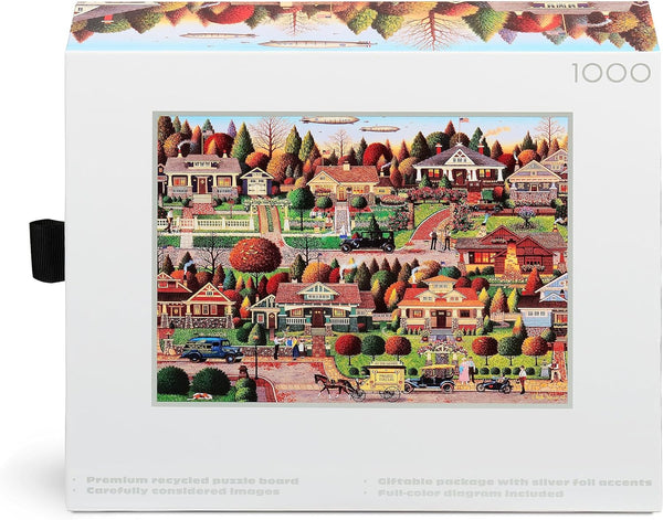 Buffalo Games - Silver Select - Charles Wysocki - Labor Day in Bungalowville - Premium 1000 Piece Jigsaw Puzzle for Adults