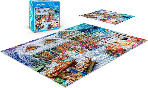 Buffalo Games - Winterland Fun - Collectible Tin Case by Aimee Stewart Jigsaw Puzzle (1000 Pieces)