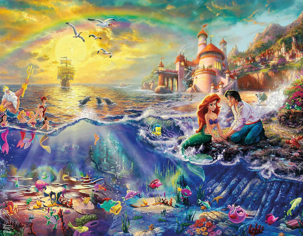 Ceaco - 4 in 1 Multipack - Disney Dreams Collection - Donald & Daisy Duck, 101 Dalmatians, Mickey, Minnie, & Pluto, & The Little Mermaid - 4x500pc by Thomas Kinkade Jigsaw Puzzle (2000 Pieces)