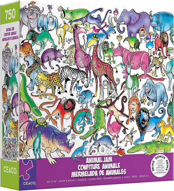 Ceaco - Animal Jam - Zoo Time by Lynn Johnston Jigsaw Puzzle (750 Pieces)