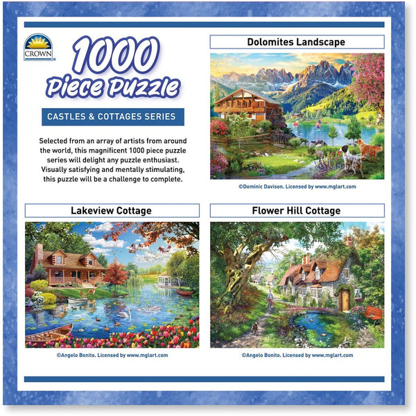 Crown - Castles & Cottages - Flower Hill Cottage by Angelo Bonito Jigsaw Puzzle (1000 Pieces)