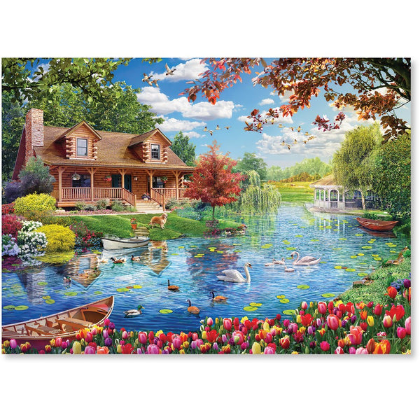 Crown - Castles & Cottages - Lakeview Cottage by Angelo Bonito Jigsaw Puzzle (1000 Pieces)