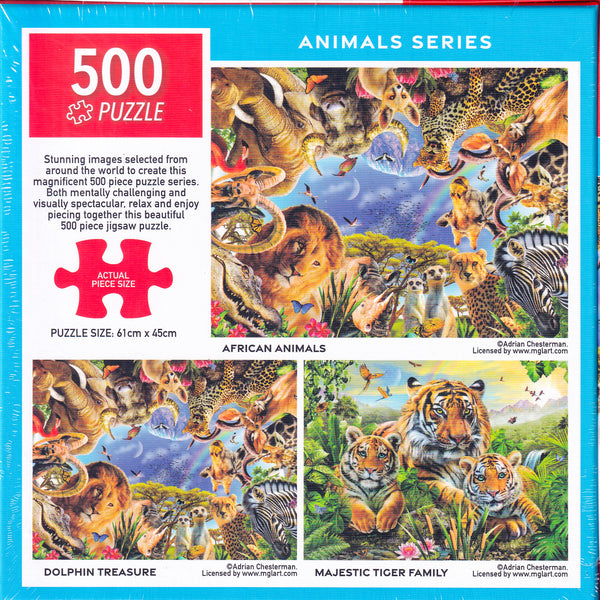 Arrow Puzzles - African Animals by Adrian Chesterman - 500 Piece Jigsaw Puzzle