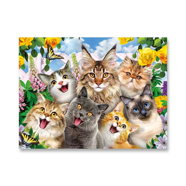 Arrow Puzzles - Selfies - Feline Friends by Howard Robinson 300 Piece Jigsaw Puzzle Large Piece