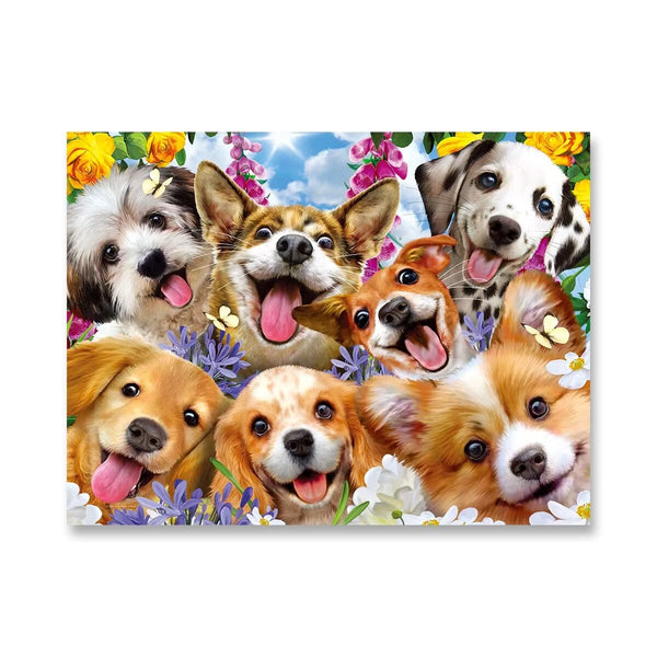 Arrow Puzzles - Selfies - Puppy Fun by Howard Robinson 300 Piece Jigsaw Puzzle Large Piece
