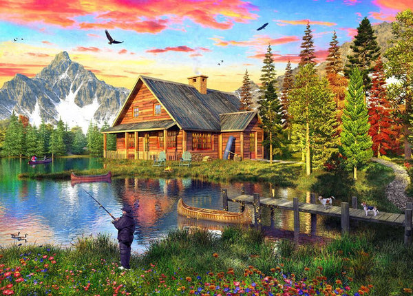 Holdson - Dominic Davison - Sunsets 3 The Fishing Cabin Jigsaw Puzzle (1000 Pieces)