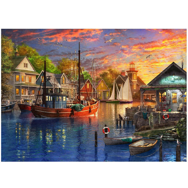 Holdson - Safe Harbour - Harbour Sunset by Dominic Davison Jigsaw Puzzle (1000 Pieces)