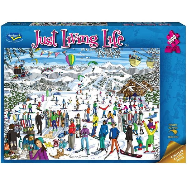 Holdson - Just Living Life Ski by Emma Joustra Jigsaw Puzzle (1000 Pieces)