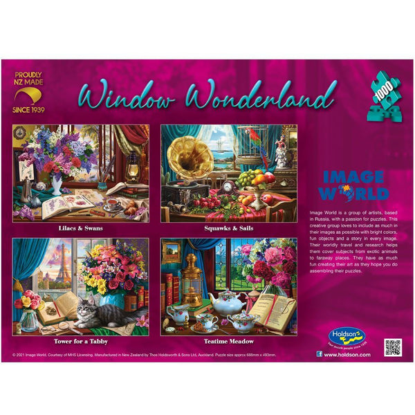 Holdson - Window Wonderland Lilacs Swans by Image World Jigsaw Puzzle (1000 Pieces)