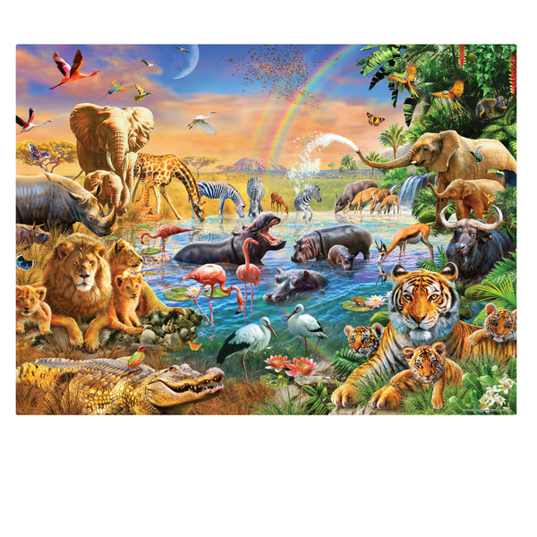 Crown - Imagine Series - Savannah Jungle Waterhole Jigsaw Puzzle (1000 pieces)