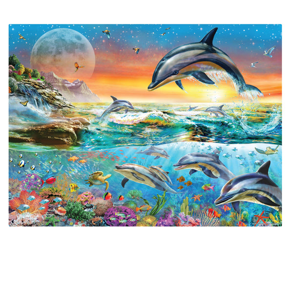 Crown - Imagine Series - Tropical Evening Dolphins Jigsaw Puzzle (1000 pieces)