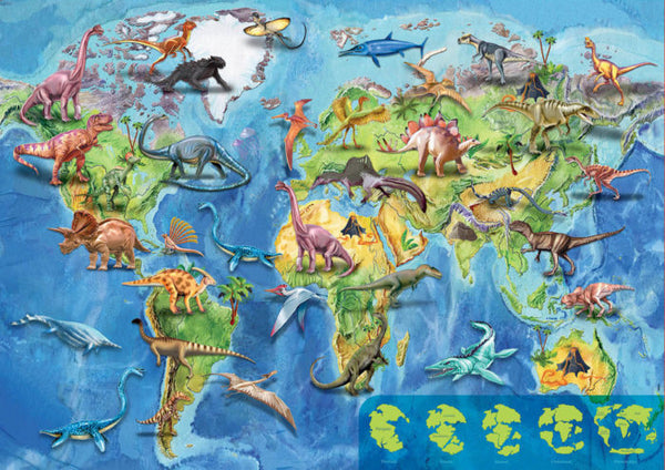Educa - World Map Dinosaur Jigsaw Puzzle (150 Pieces)