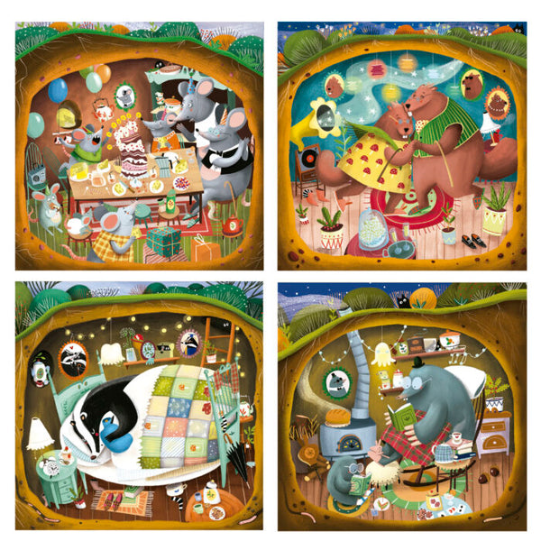 Educa - 4 Progressive Puzzles: Forest Tales 12+16+20+25pc Jigsaw Puzzle (73 Pieces)