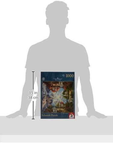 Schmidt - Thomas Kinkade - The Mountain Chapel, Seasons Square Jigsaw Puzzle (1000 Pieces)