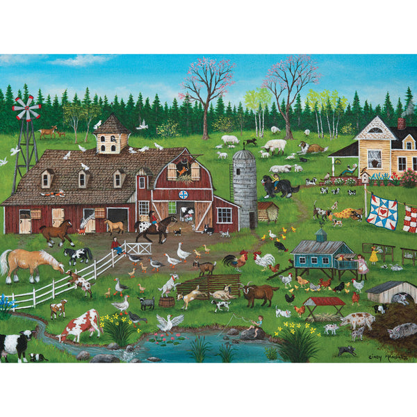 Bits and Pieces - Barnyard by Cindy Mangutz Jigsaw Puzzle (300 Pieces)