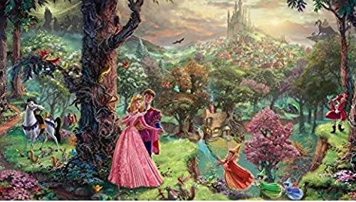 Ceaco Thomas Kinkade - The Disney Collection 4 in 1 Multi-Pack 500 Pieces Each Puzzle (Sleeping Beauty, Mickey & Minnie Mouse, Snow White & Seven Dwarfs and Cinderella)
