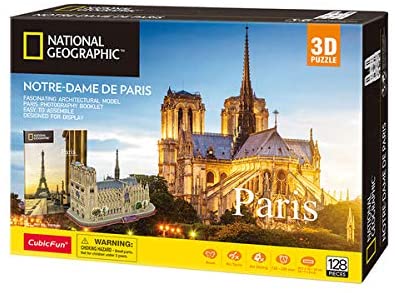 Cubic Fun - National Geographic 3D Puzzle - Notre Dame De Paris (France) Jigsaw Puzzle (128 Pieces)