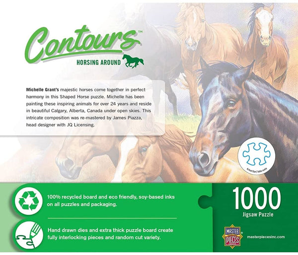 Masterpieces - Contours Shaped Wild Horse Shape Jigsaw Puzzle (1000 Pieces)