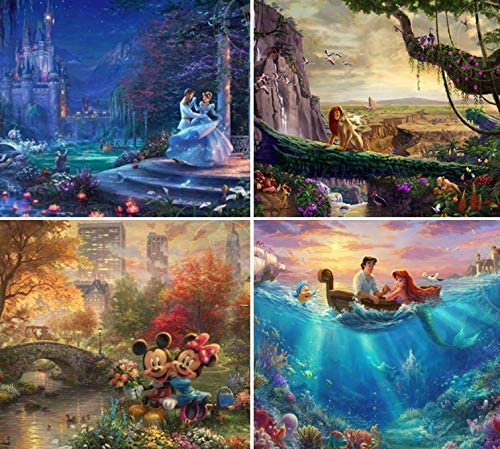 Ceaco Thomas Kinkade The Disney Collection 4-in-1 Multipack - 500 Pieces Each