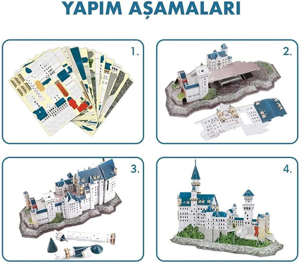 Cubic Fun - National Geographic 3D Puzzle - Neuschwanstein Castle (Germany) Jigsaw Puzzle (121 Pieces)