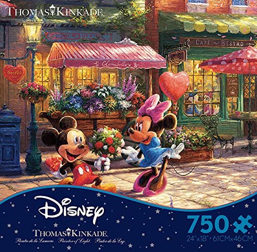 Ceaco The Disney Collection - Mickey & Minnie Sweetheart Cafe Puzzle by Thomas Kinkade (750 Piece)