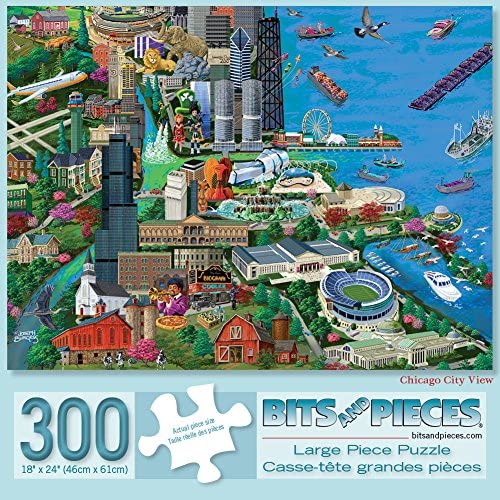 Bits and Pieces - Chicago City View - Millennium Park Jigsaw Puzzle (300 Pieces) by Artist Joseph Burgess