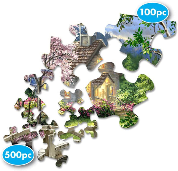 Springbok Puzzles - Spring Chapel - 100 Piece Alzheimer and Dementia Jigsaw Puzzle - Large 23.5