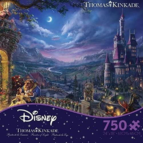 Ceaco Thomas Kinkade - Disney Collection - Beauty & The Beast Dancing in The Moonlight, 750 Pieces