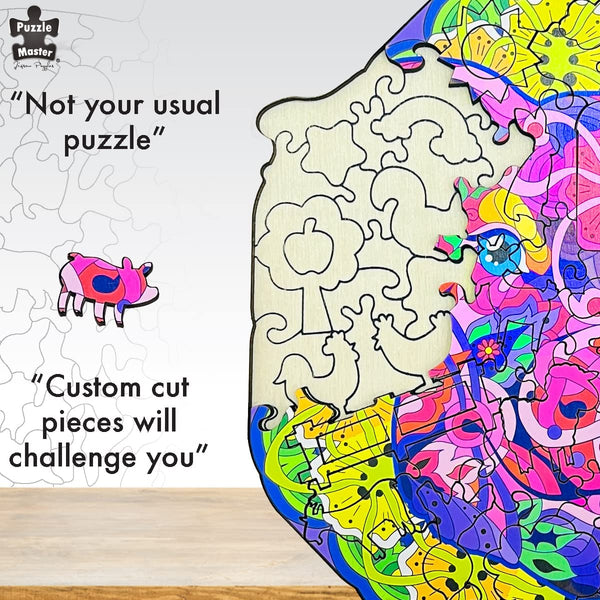 Puzzle Master - Pig Wooden Jigsaw Puzzle (121 Pieces)