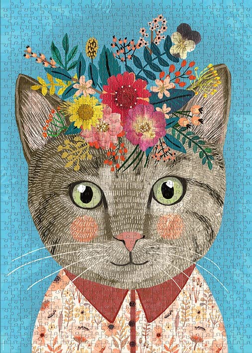 Heye - Floral Friends, Pretty Feline Jigsaw Puzzle (1000 Pieces)