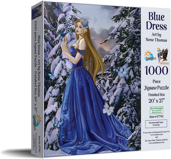 Sunsout - Blue Dress by Nene Thomas Jigsaw Puzzle (1000 Pieces)