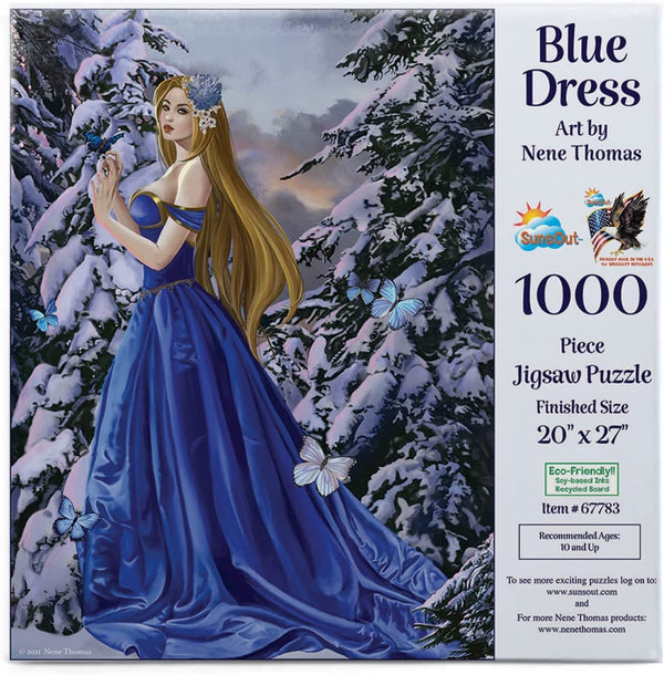 Sunsout - Blue Dress by Nene Thomas Jigsaw Puzzle (1000 Pieces)