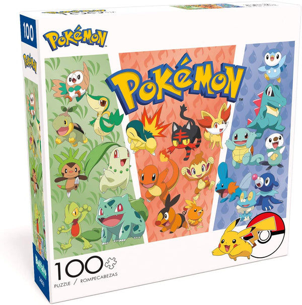 Buffalo Games - Pokemon - Partners: Grass, Fire, Water - 100 Piece Jigsaw Puzzle