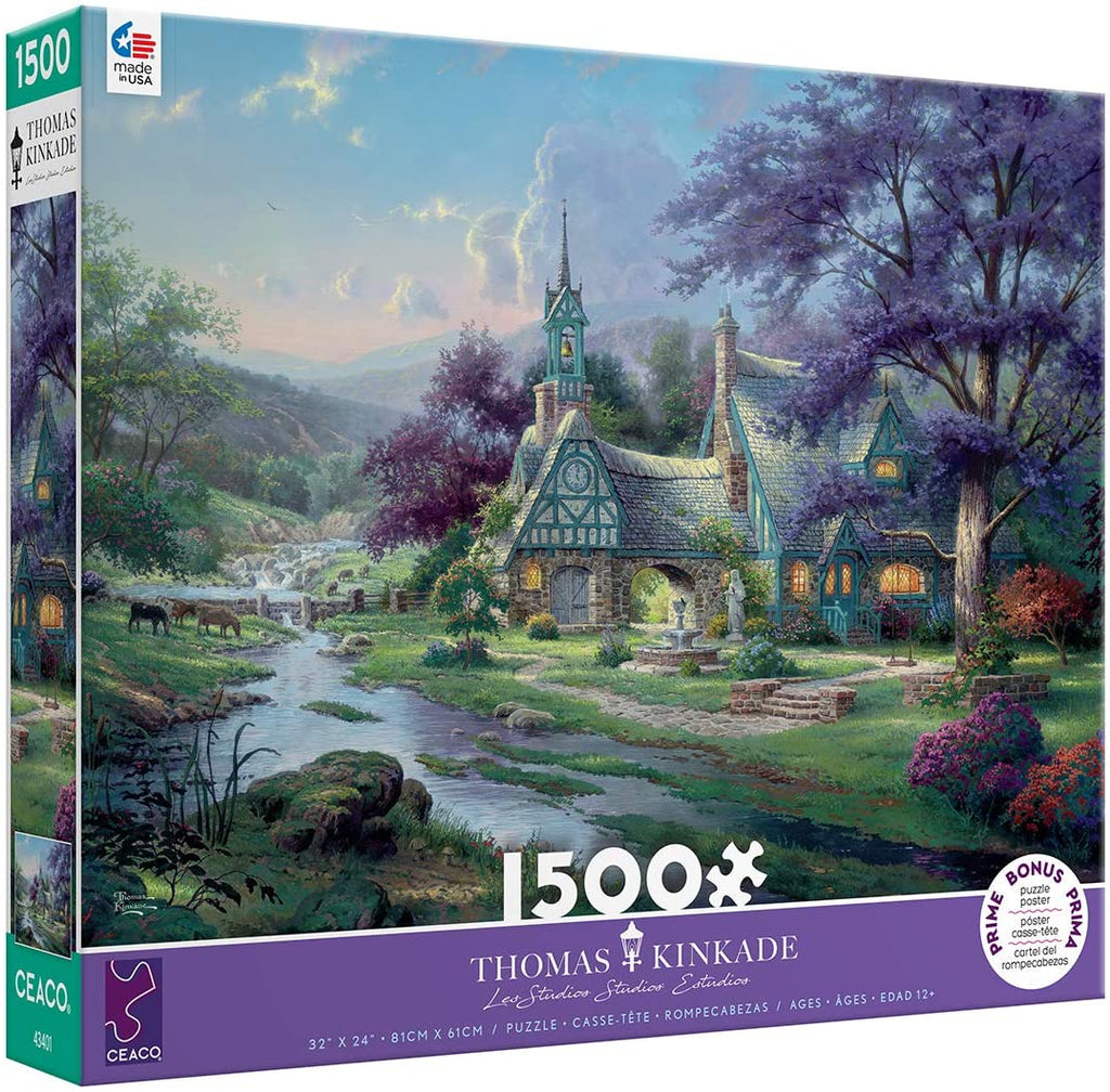Ceaco Clocktower Cottage by Thomas Kinkade Jigsaw Puzzle (1500 Piece