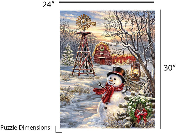 Springbok Puzzles - Winter Windmill - 1000 Piece Jigsaw Puzzle - Large 30