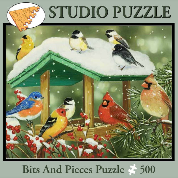 Bits and Pieces - 500 Piece Jigsaw Puzzle - Winter Treats - Birds by Artist William Vanderdasson