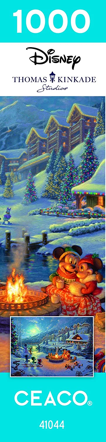 Ceaco - Mickey and Minnie Christmas Lodge by Thomas Kinkade Jigsaw Puzzle (1000 Pieces)