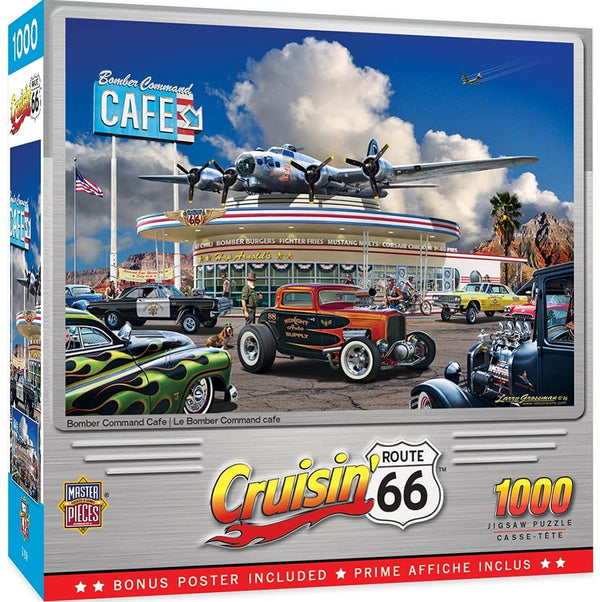 Masterpieces - Crusin' Route 66 - Bomber Command Café Jigsaw Puzzle (1000 Pieces)